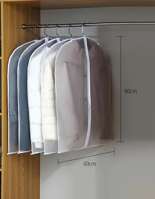 Load image into Gallery viewer, Clothes Hanging Dust Cover Wedding Dress Cover Suit Coat Storage Bag Transparent Fully Enclosed Clothes Cover with Zipper
