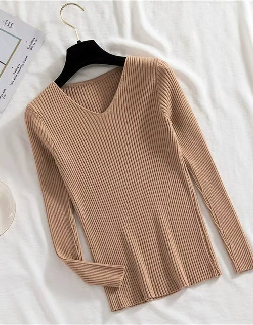 Load image into Gallery viewer, Casual Long Sleeve Knitted Pullover 2025 Autumn Winter Women Sweaters Femme Basic Solid Jersey Tops Fashion Clothes
