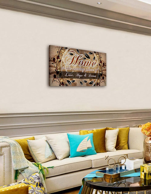 Load image into Gallery viewer, Inspirational Home &amp; Family Quotes Motto Canvas Wall Art, Home Sweet Home Framed Artwork Painting Love, Hope &amp; Dream Theme Quotes Warm Family Wall Art for Living Room Bedroom House Farmhouse Walls

