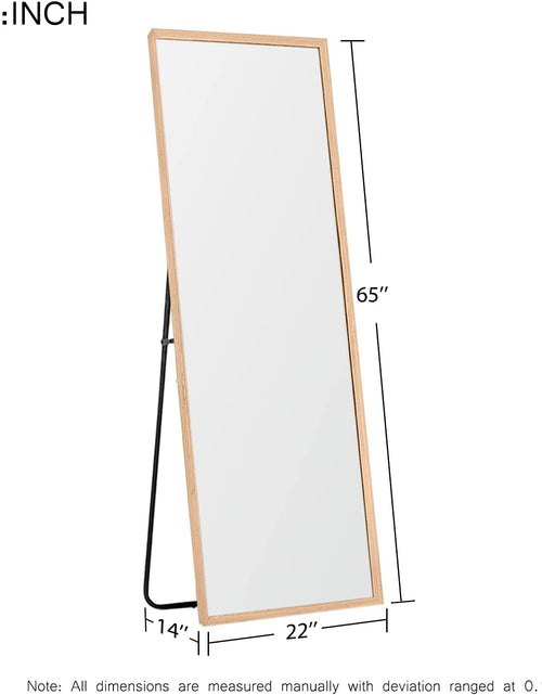 Load image into Gallery viewer, 65&quot;X22&quot; Full Length Mirror - Standing, Hanging or Leaning against Wall, Large Rectangle Bedroom Floor Mirror, Solid Wood Frame Wall-Mounted
