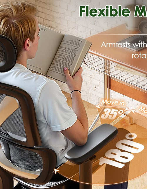 Load image into Gallery viewer, Ergonomic Office Chair, Big and Tall Mesh Chair with Lumbar Support, 3D Armrest - 215° Rotation, Adjustable Headrest &amp; Soft Seat, Durable Desk Chair 350LBS for Work Gaming Computer,Grey
