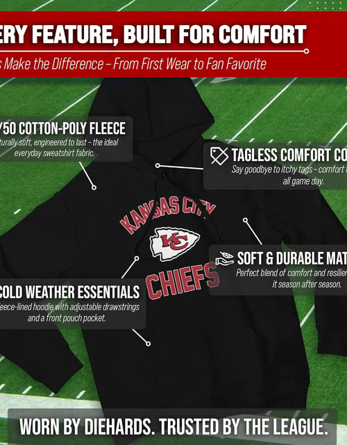 Load image into Gallery viewer, NFL Adult Gameday Hooded Sweatshirt - Poly Fleece Cotton Blend - Stay Warm and Represent Your Team in Style
