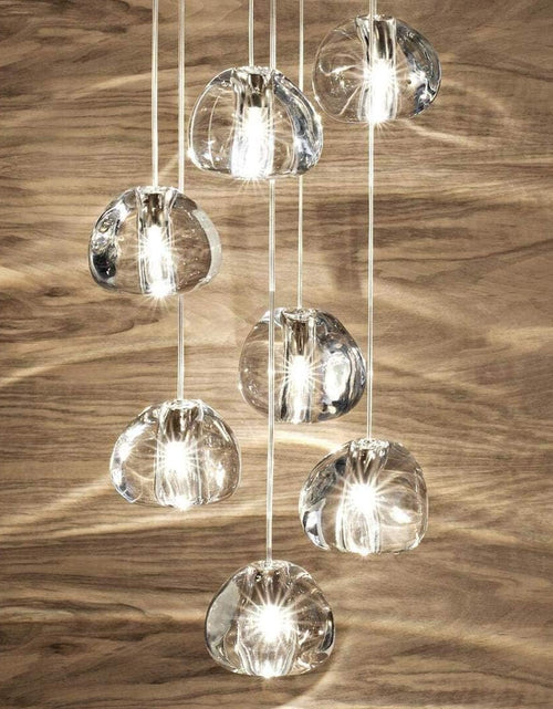 Load image into Gallery viewer, 7-Light Chandeliers for Dining Room LED Light Hanging Ceiling Pendant Light Fixtures for Kitchen Island Modern Crystal Flush Mount Ceiling Lighting for Bedroom Bulbs Included
