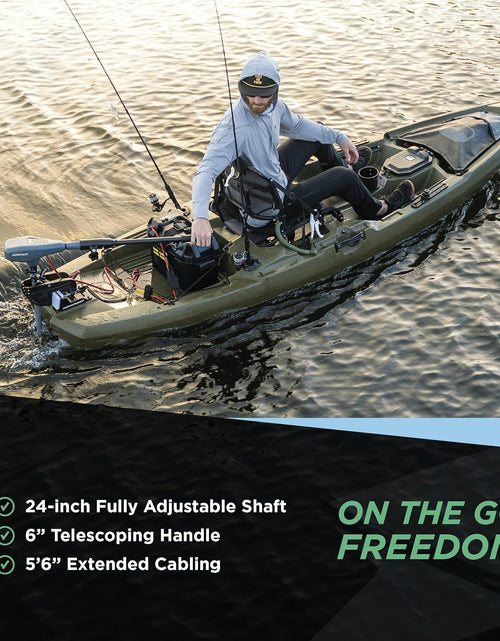 Load image into Gallery viewer, Newport Kayak Series 55Lb Thrust Transom Mounted Saltwater Electric Trolling Motor W/Led Battery Indicator (24&quot; Shaft)

