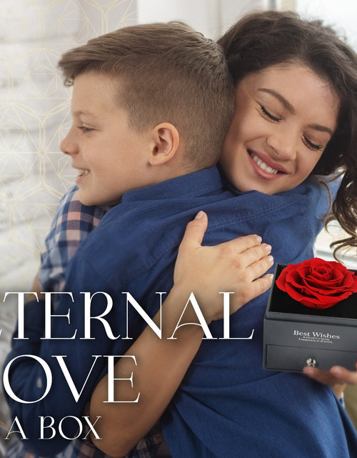 Load image into Gallery viewer, Glamour Boutique Preserved Rose in a Box with I Love You Necklace in 100 Languag
