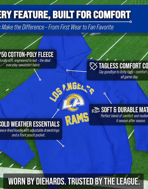 Load image into Gallery viewer, NFL Adult Gameday Hooded Sweatshirt - Poly Fleece Cotton Blend - Stay Warm and Represent Your Team in Style
