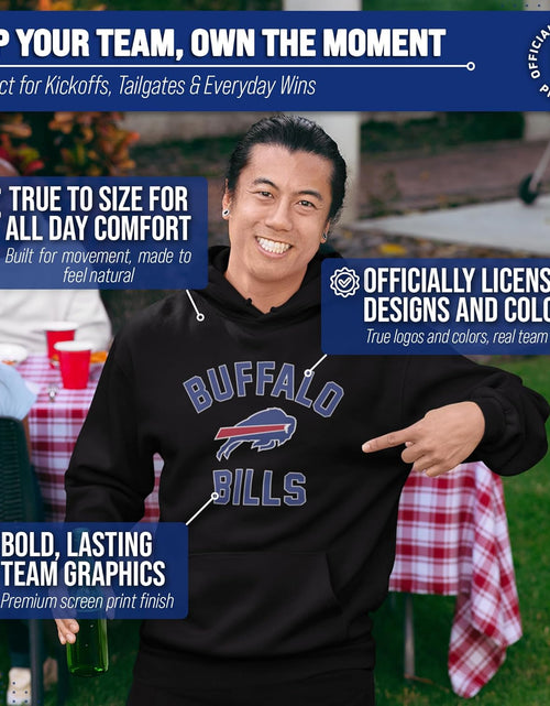 Load image into Gallery viewer, NFL Adult Gameday Hooded Sweatshirt - Poly Fleece Cotton Blend - Stay Warm and Represent Your Team in Style
