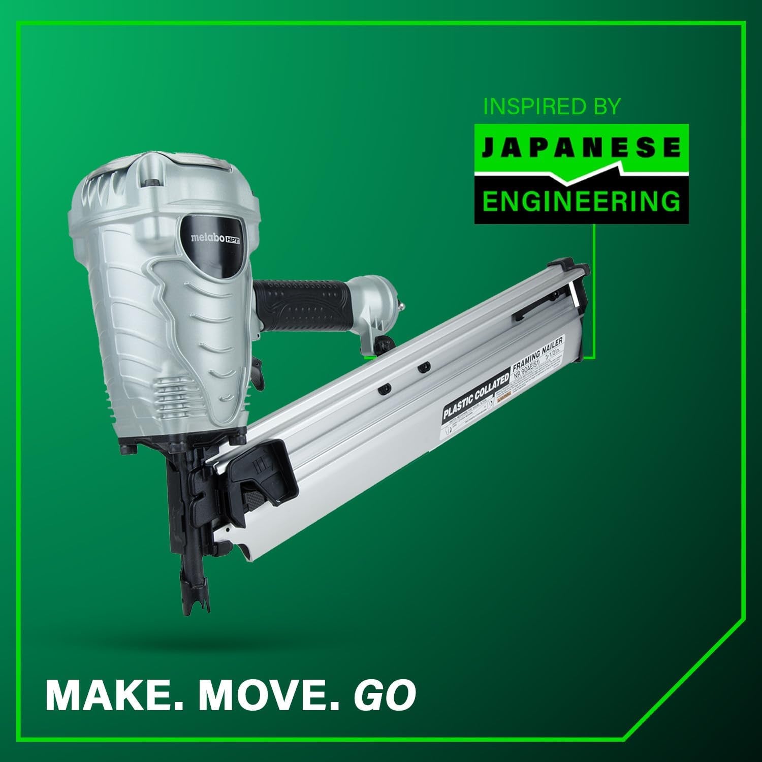 Framing Nailer, Pro-Preferred Power Nailer for Flooring, Roof Decking, and More, Lightweight 7.5 Lbs Framing Tool for 21° 2" to 3-1/2" Plastic Collated Nails, NR90AES1