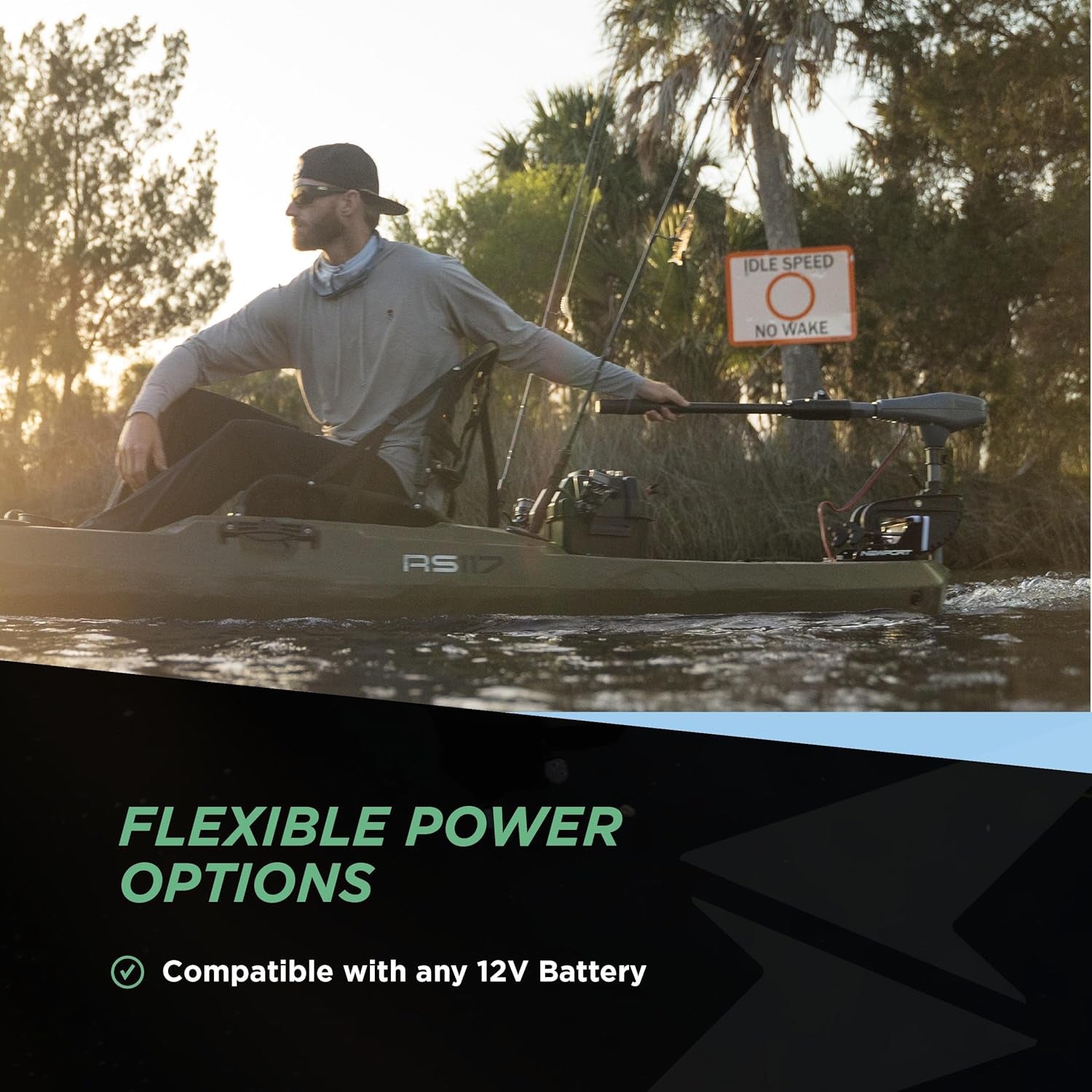 Newport Kayak Series 55Lb Thrust Transom Mounted Saltwater Electric Trolling Motor W/Led Battery Indicator (24" Shaft)