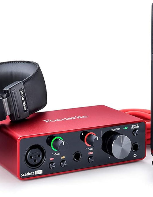 Load image into Gallery viewer, Scarlett Solo Studio 3Rd Gen USB Audio Interface Bundle for the Guitarist, Vocalist or Producer with Condenser Microphone and Headphones for Recording, Songwriting, Streaming and Podcasting
