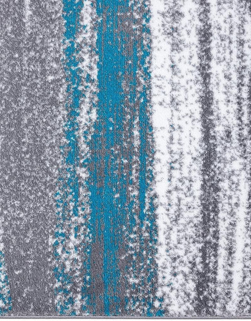 Load image into Gallery viewer, Modern Abstract Turquoise 9X12 Area Rug
