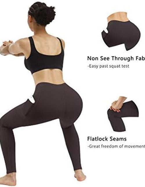 Load image into Gallery viewer, 2 Pack High Waist Yoga Pants, Pocket Yoga Pants Tummy Control Workout Running 4 Way Stretch Yoga Leggings
