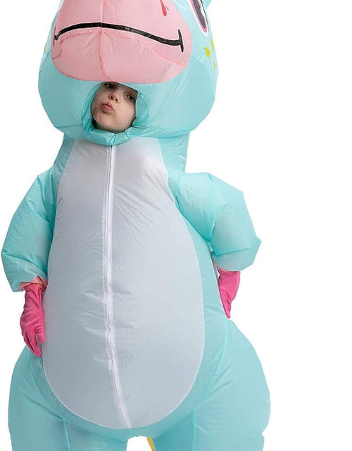 Load image into Gallery viewer, Inflatable Costume for Kids, Full Body Unicorn Costume, Unicorn Air Blown Costume, Unicorn Halloween Costume for Boys and Girls Dress up Party
