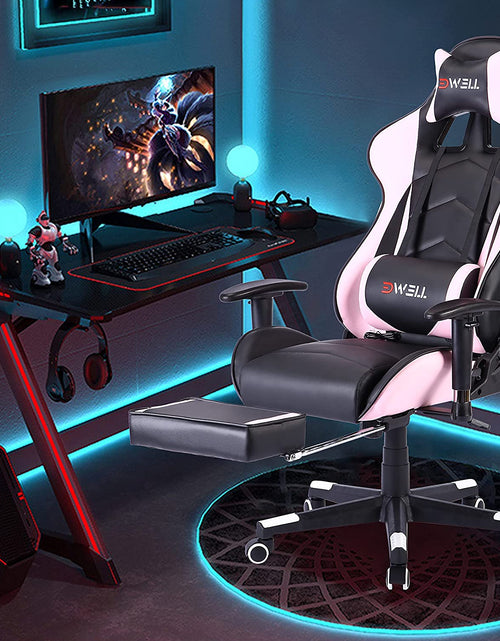 Load image into Gallery viewer, Pink Gaming Chair Ergonomic Computer Chair,Office Chair Gaming Massage Chair Gaming Chair with Footrest(Pink)
