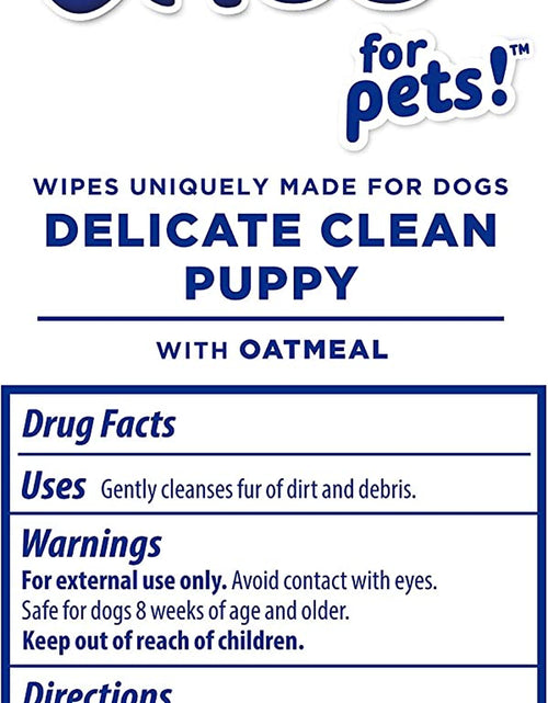 Load image into Gallery viewer, for Pets Delicate Clean Puppy Cleaning Wipes with Oatmeal | Mild &amp; Soothing Puppy Grooming Wipes in Tropical Splash Scent,  Wipes with Wet Lock Seal | 30 Ct Pouch Dog Wipes
