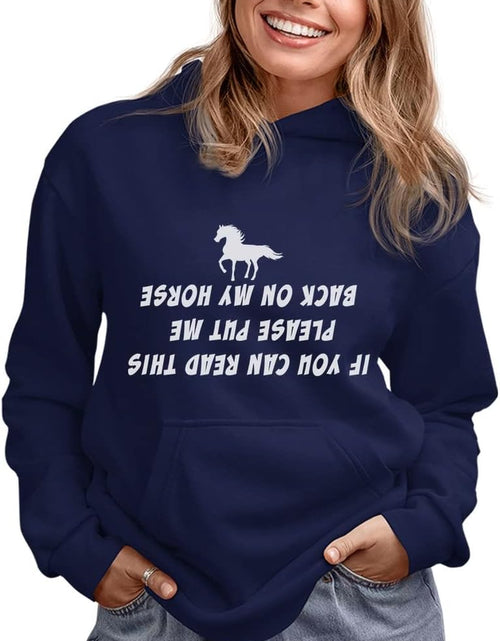 Load image into Gallery viewer, Horse Riding Hoodie for Women and Teen Girls - Equestrian Gift Idea for Riders, Barn Lovers &amp; Horseback Fans
