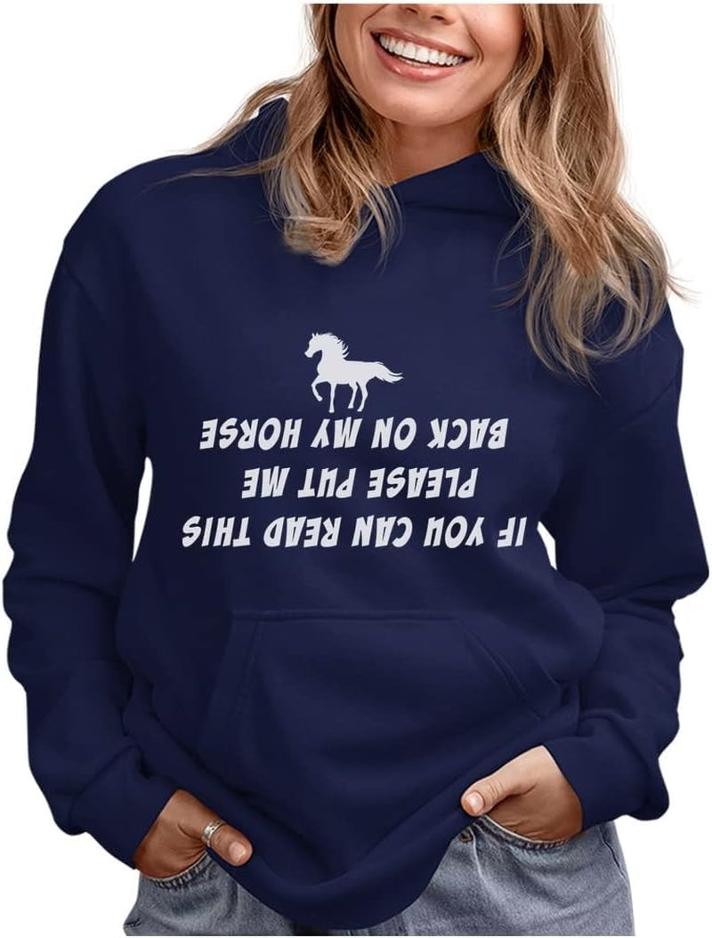 Horse Riding Hoodie for Women and Teen Girls - Equestrian Gift Idea for Riders, Barn Lovers & Horseback Fans