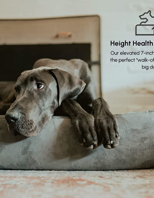 Load image into Gallery viewer, Barker Beds Giant Orthopedic Dog Bed for Large Dogs - 7&quot; Thick Washable XL Mattress with Microsuede Cover - Durable Big Dog Bed - Water-Resistant, Machine Washable - Made in USA (Burgundy)
