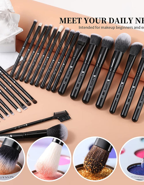 Load image into Gallery viewer, Professional Makeup Brushes Set 27Pcs Makeup Brush Set Premium Synthetic Kabuki Foundation Blending Face Powder Blush Concealers Eye Shadows Brushes
