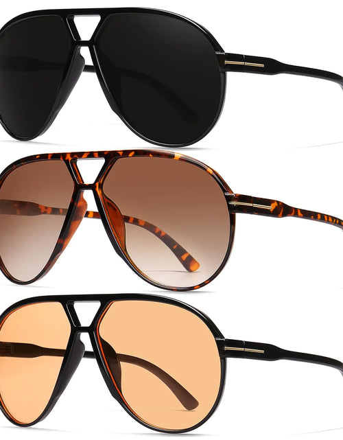 Load image into Gallery viewer, GFUIARA Oversized Aviator Sunglasses for Women Men Retro 70s Shield Sun Glasses UV400 Protection
