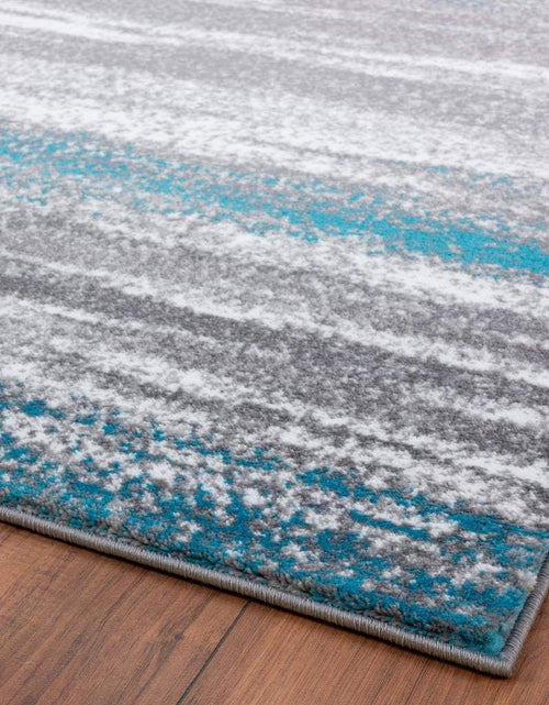 Load image into Gallery viewer, Modern Abstract Turquoise 9X12 Area Rug
