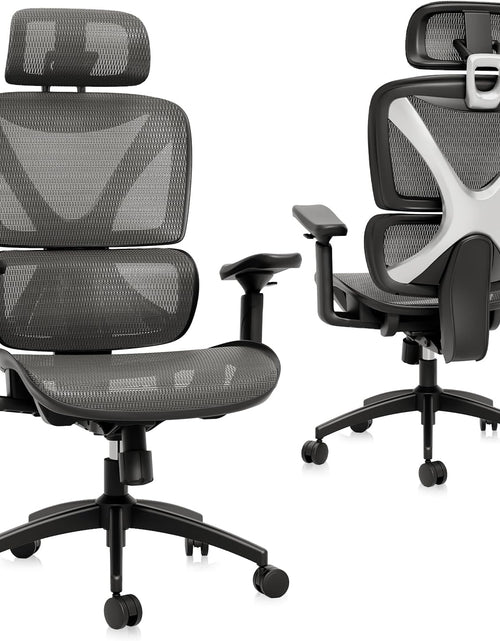 Load image into Gallery viewer, Ergonomic Office Chair, Big and Tall Mesh Chair with Lumbar Support, 3D Armrest - 215° Rotation, Adjustable Headrest &amp; Soft Seat, Durable Desk Chair 350LBS for Work Gaming Computer,Grey
