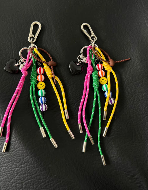 Load image into Gallery viewer, Handmade High-End Baseball Bag Charm Keychain Original Wind Chime Design for Sister Premium Customizable Promotional Carabiner
