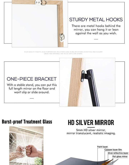 Load image into Gallery viewer, 65&quot;X22&quot; Full Length Mirror - Standing, Hanging or Leaning against Wall, Large Rectangle Bedroom Floor Mirror, Solid Wood Frame Wall-Mounted
