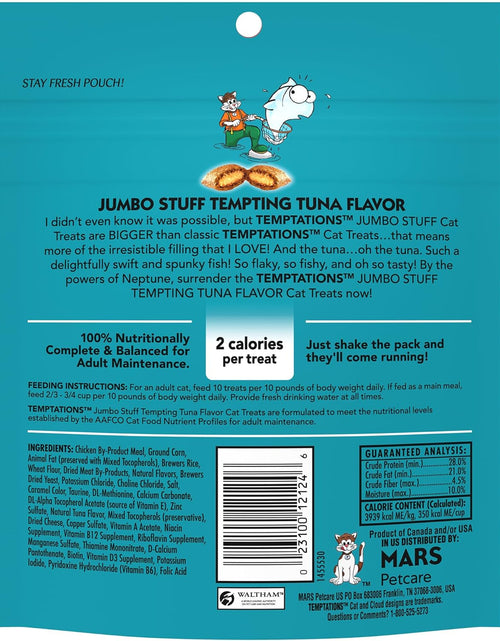 Load image into Gallery viewer, Jumbo Stuff Crunchy and Soft Cat Treats Tempting Tuna Flavor, (10) 5.3 Oz. Pouches
