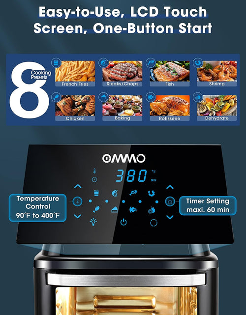 Load image into Gallery viewer, Air Fryer Oven 17-Quart,  1800W Countertop Air Fryer Toaster Oven Combo with Rotisserie &amp; Dehydrator, Digital Controls, 8 Presets, Rich Accessories &amp; Cookbook (40+ Recipes), ETL Certified
