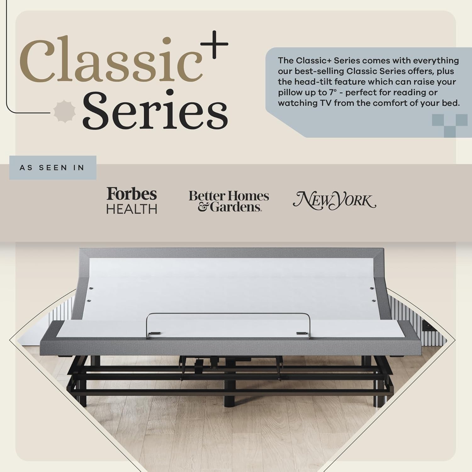 Harmony Adjustable Bed Base, Head and Foot Lift, Massage, Under-Bed Lights, USB, Gel Memory, Zero Gravity Smart Frame - King