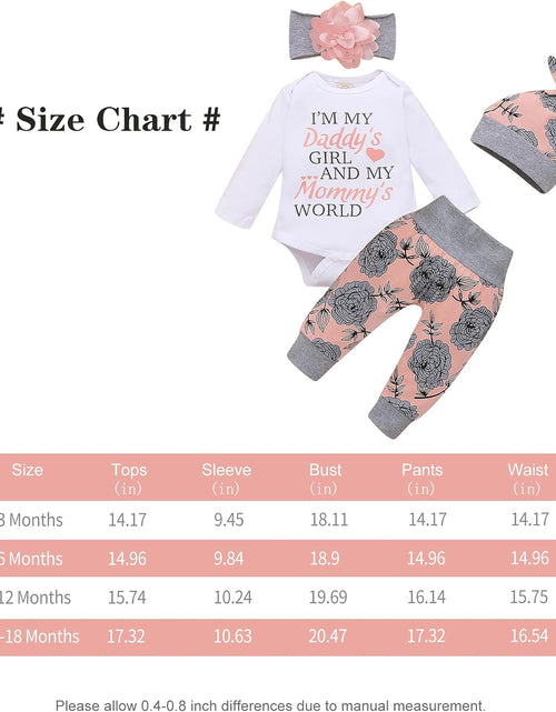Load image into Gallery viewer, Toddler Girl Clothes Long Sleeve Fall Outfit Daddys Little Girl Baby Clothes Rose Flower Pant Girl Boutique Clothing Set 12-18 Months
