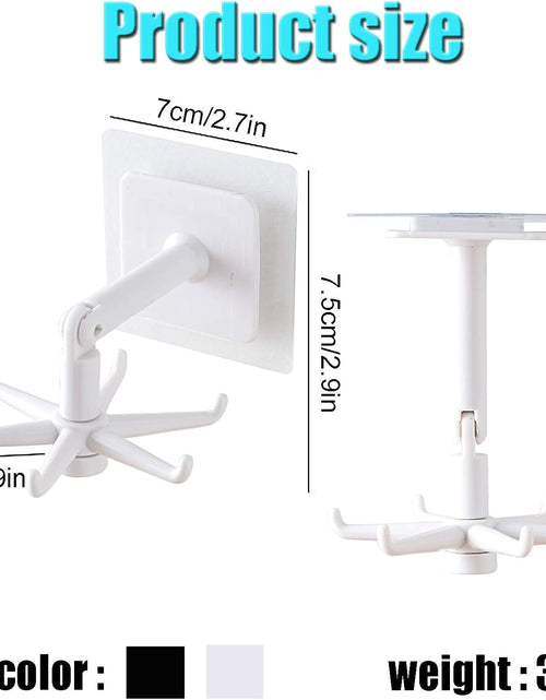Load image into Gallery viewer, Self-Adhesive Kitchen Hooks for Hanging 360° Rotating, Waterproof Utility Hook Kitchen Towel Hooks Suction Cup Hook Holder for Bathroom Home, Stick on Wall Door Cabinet Hook for Hanging (White)
