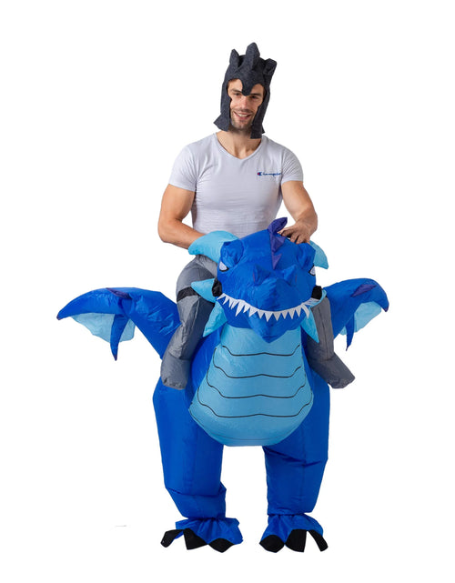 Load image into Gallery viewer, Blow up Dragon Costume, Inflatable Costume for Adult, Ride on Dragon Costume Halloween Party Dress Up
