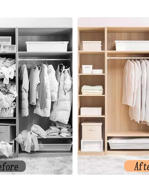 Load image into Gallery viewer, Clothes Hanging Dust Cover Wedding Dress Cover Suit Coat Storage Bag Transparent Fully Enclosed Clothes Cover with Zipper
