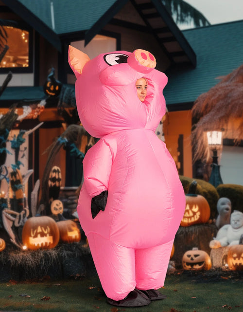 Load image into Gallery viewer, Halloween Inflatable Costume for Adults, Air Blow-Up Piggy Dress up Unisex Cosplay Costume (Pink)
