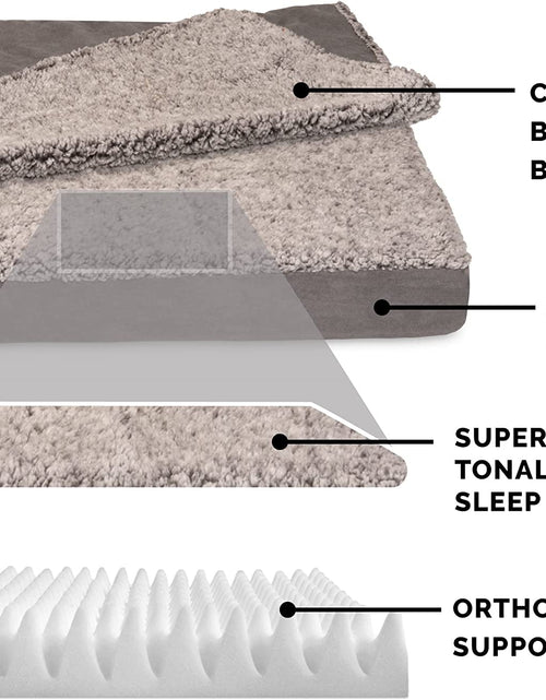 Load image into Gallery viewer, Orthopedic Dog Bed for Medium/Small Dogs W/ Removable Washable Cover, for Dogs up to 35 Lbs - Berber &amp; Suede Blanket Top Mattress - Gray, Medium
