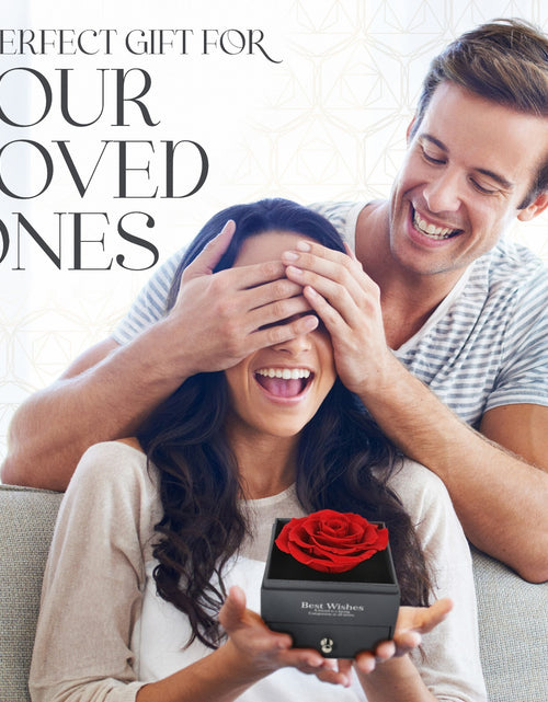 Load image into Gallery viewer, Glamour Boutique Preserved Rose in a Box with I Love You Necklace in 100 Languag
