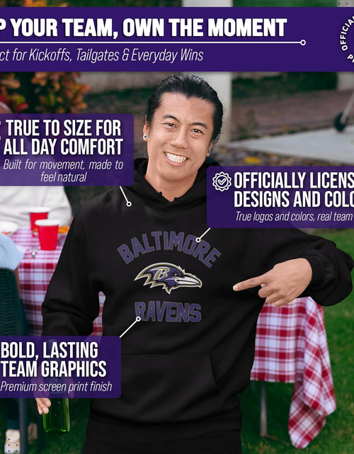 Load image into Gallery viewer, NFL Adult Gameday Hooded Sweatshirt - Poly Fleece Cotton Blend - Stay Warm and Represent Your Team in Style
