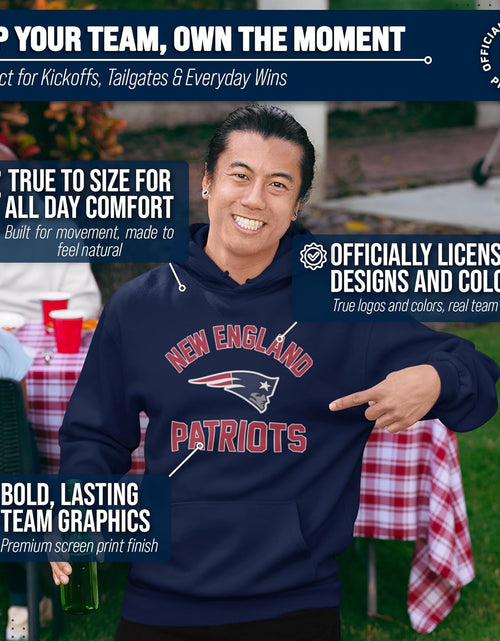 Load image into Gallery viewer, NFL Adult Gameday Hooded Sweatshirt - Poly Fleece Cotton Blend - Stay Warm and Represent Your Team in Style
