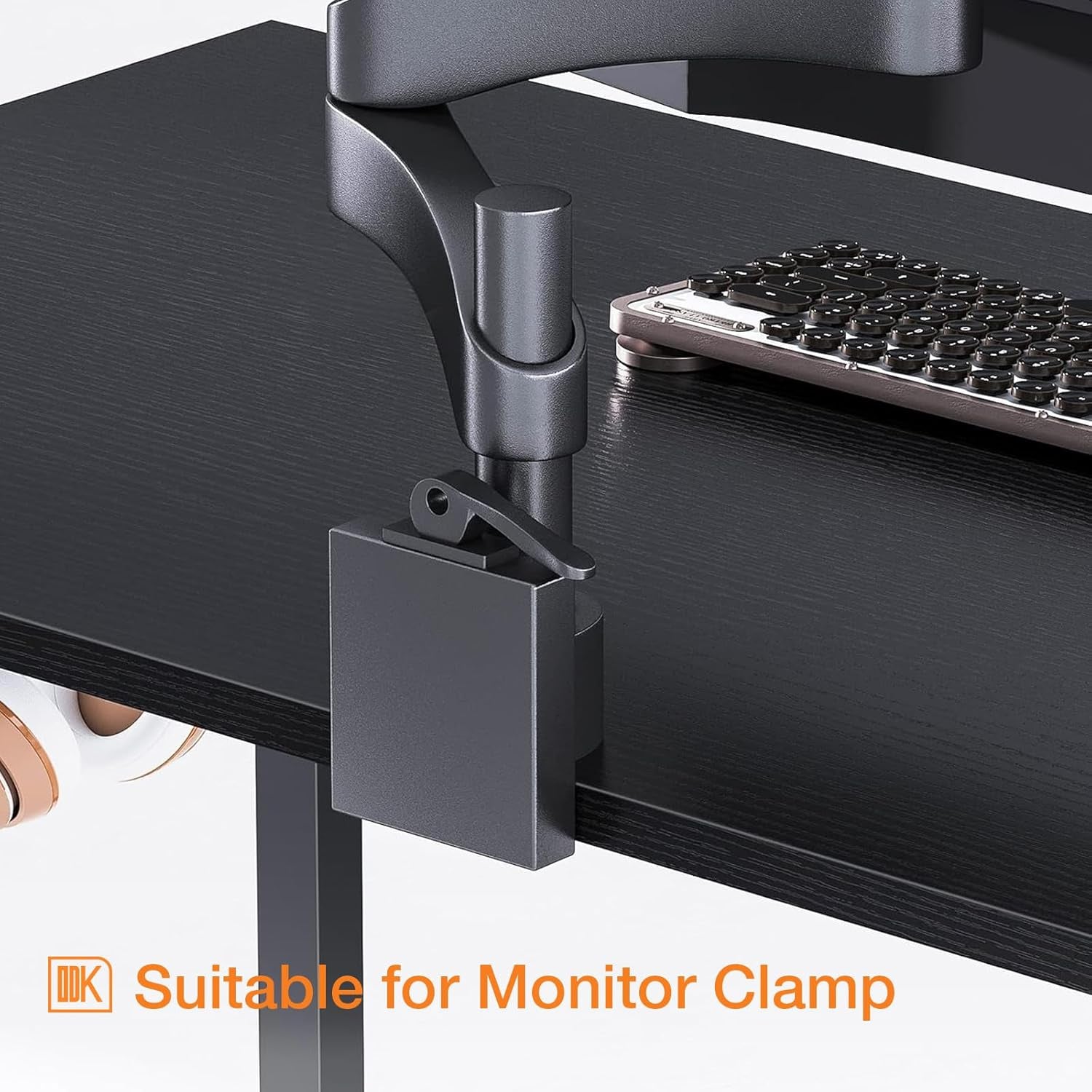 Computer Desk, 40 Inch Small Study Table, Office Desk with Storage, Work Table with Headphone Hook for Small Space Home Office, Black