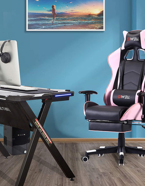 Load image into Gallery viewer, Pink Gaming Chair Ergonomic Computer Chair,Office Chair Gaming Massage Chair Gaming Chair with Footrest(Pink)
