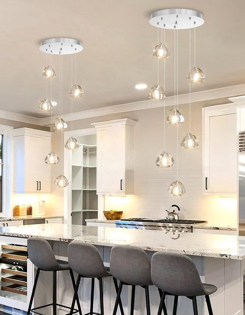 Load image into Gallery viewer, 7-Light Chandeliers for Dining Room LED Light Hanging Ceiling Pendant Light Fixtures for Kitchen Island Modern Crystal Flush Mount Ceiling Lighting for Bedroom Bulbs Included
