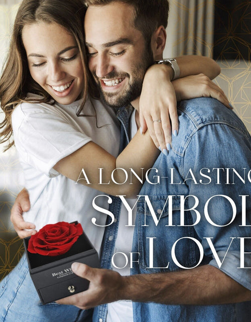 Load image into Gallery viewer, Glamour Boutique Preserved Rose in a Box with I Love You Necklace in 100 Languag
