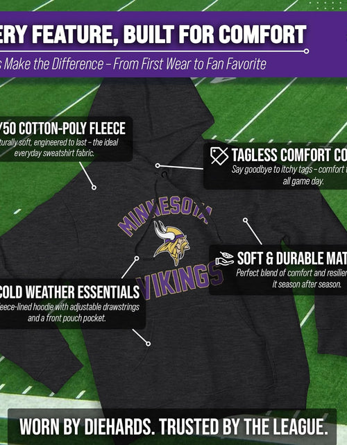 Load image into Gallery viewer, NFL Adult Gameday Hooded Sweatshirt - Poly Fleece Cotton Blend - Stay Warm and Represent Your Team in Style

