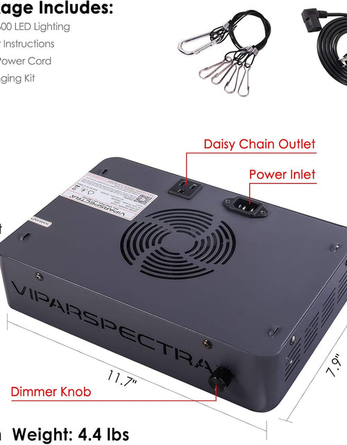 Load image into Gallery viewer, LED Grow Light,  Newest Dimmable 600W LED Grow Light, with Daisy Chain, Dual Chips Full Spectrum LED Grow Lamp for Hydroponic Indoor Plants Veg and Flower Actual Power 132 Watt

