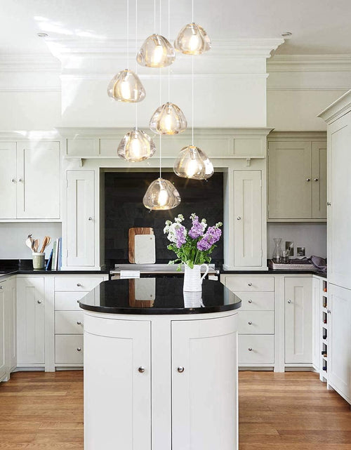 Load image into Gallery viewer, 7-Light Chandeliers for Dining Room LED Light Hanging Ceiling Pendant Light Fixtures for Kitchen Island Modern Crystal Flush Mount Ceiling Lighting for Bedroom Bulbs Included
