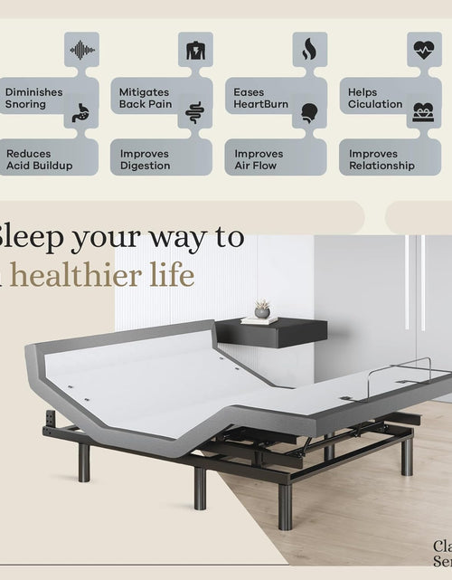 Load image into Gallery viewer, Harmony Adjustable Bed Base, Head and Foot Lift, Massage, Under-Bed Lights, USB, Gel Memory, Zero Gravity Smart Frame - Full
