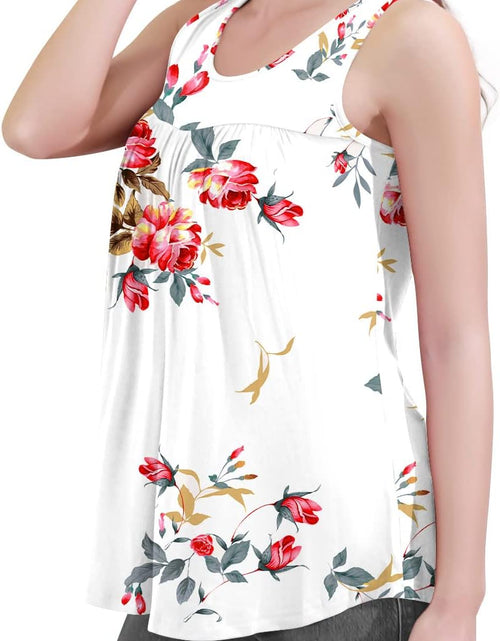 Load image into Gallery viewer, Women&#39;S 2025 Summer Sleeveless Tank Vest Casual Ruffle Tunic Top Loose Comfy Blouse Tshirts

