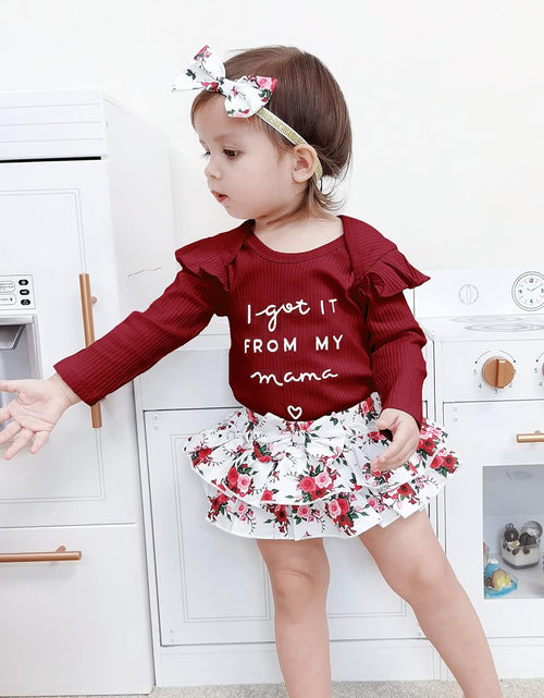 Load image into Gallery viewer, Newborn Infant Baby Girl Clothes Outfits Romper Baby Girl Skirt Set Floral Baby Clothes for Girls Fall Winter
